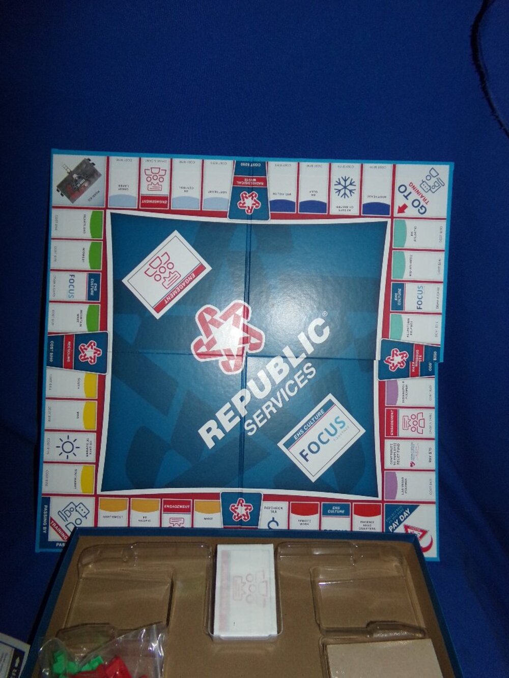 New! Republic Services Opoly "Monopoly" Board Game w/ Metal Marker Tokens, Money